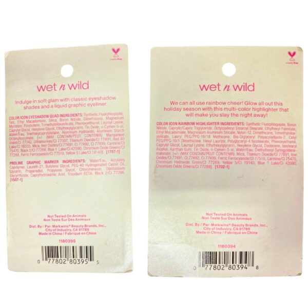 Wet N Wild Rainbow Highlighter & Color Icon Quad Shadow + Liquid Liner (50 Pcs Lot) - Bulk Liquidation Sales