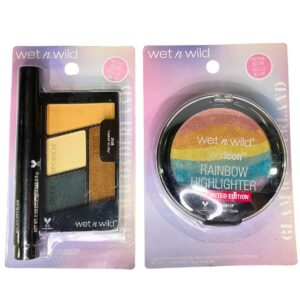 Wet N Wild Rainbow Highlighter & Color Icon Quad Shadow + Liquid Liner (50 Pcs Lot) - Bulk Liquidation Sales
